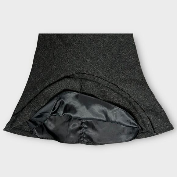 H&M Women's Gray Blend Herringbone Recycled Wool Fit & Flare Skirt Size 10 - Picture 5 of 11